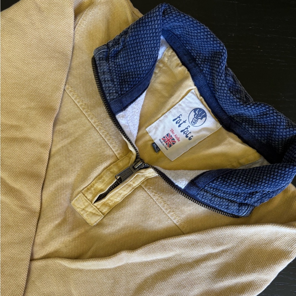 Yellow FAT FACE Iconic AIRLIE Quater-Zip Pullover/Sweatshirt